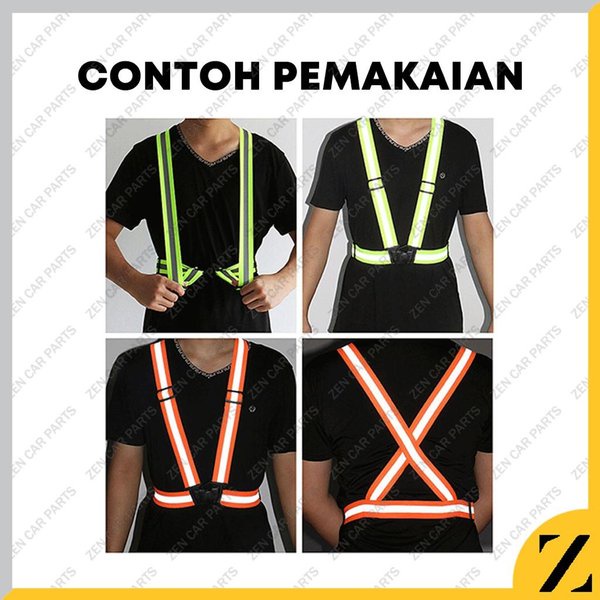 Sabuk Rompi Pengaman Sepeda Safety Vest Scotligh Elastic Reflective V