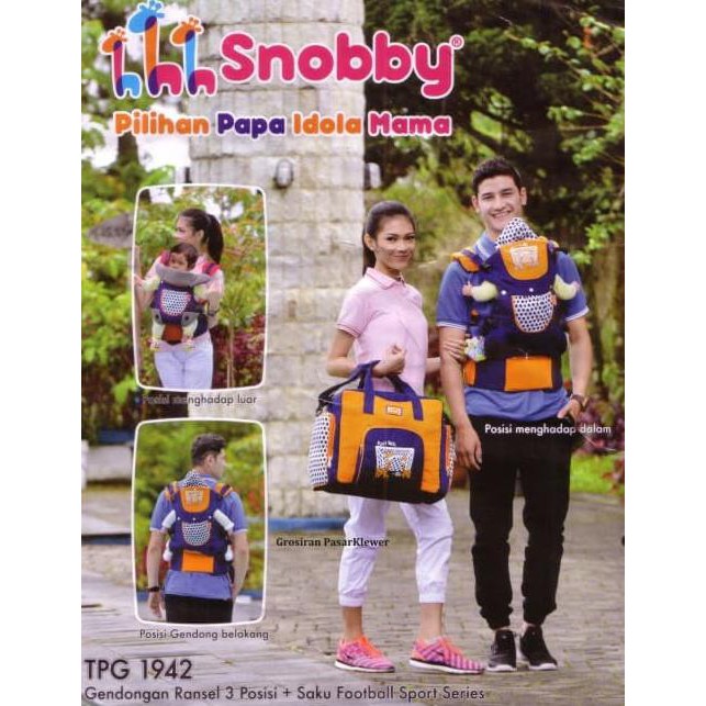 Gendongan Ransel Depan Belakang Bayi Snobby Football Series TPG 1942