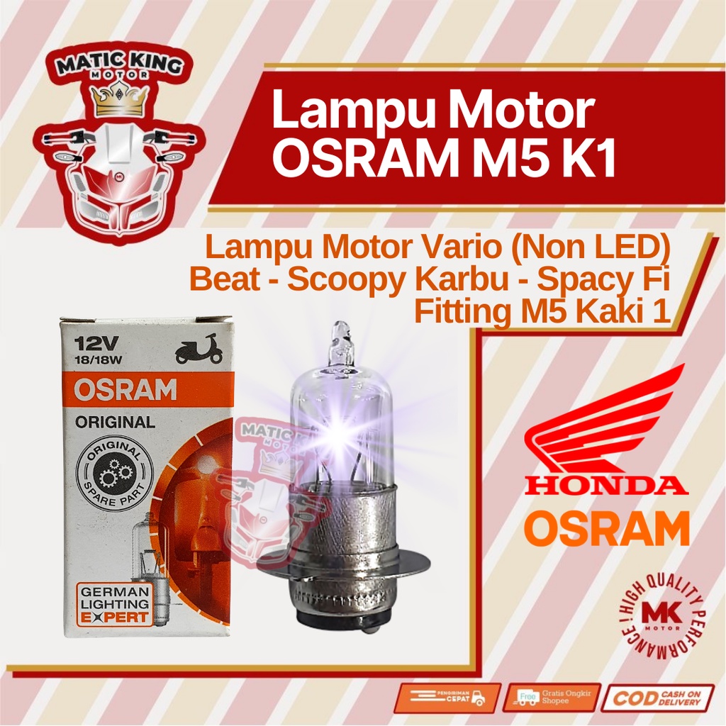 OSRAM Bohlam Lampu Halogen Motor 25w 35w 18w  BeatFi VarioFi Mio Scoopy