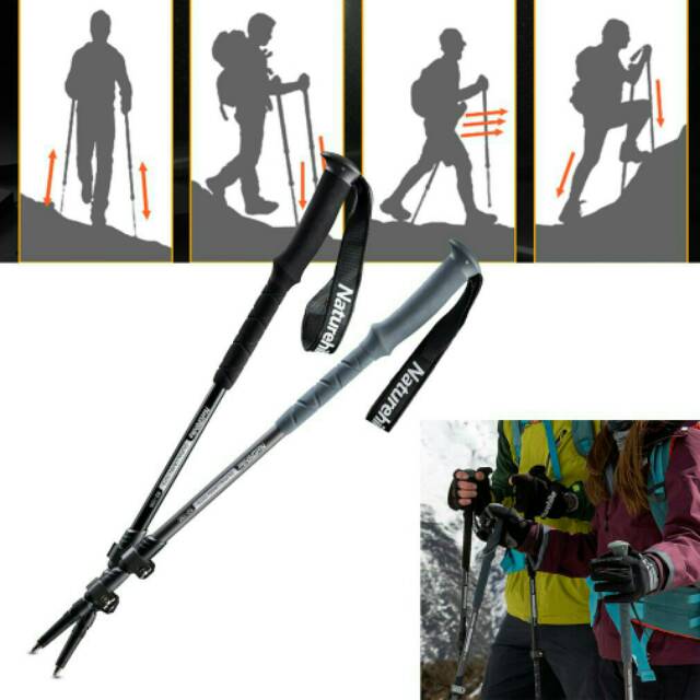 Trekking pole naturehike NH17D017-D Duralumin 7075 alpenstock alpenstocks tongkat gunung mendaki