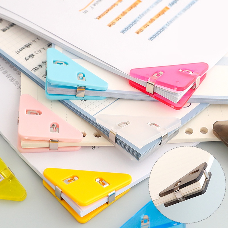 Creative Transparent Acrylic Triangle Corner Clip School&amp;Office File Paper Binder