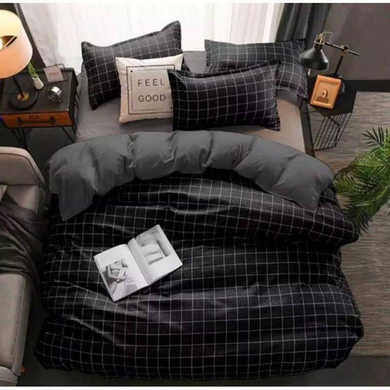 sprei kekinian bahan microtex, motif kotak2