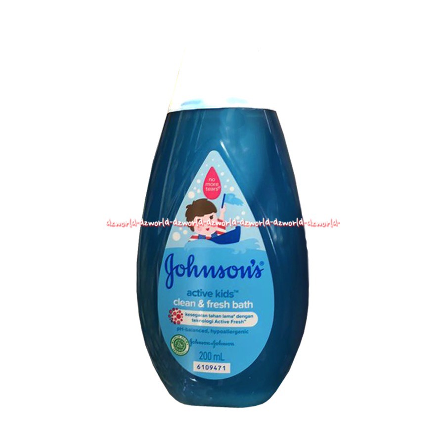 Johnson's Baby Active Kids 200ml Clean &amp;  Fresh Shampoo Shampo Bayi Tidah Pedih Dimata Johnsons Jonson &amp;  200 ml Botol Biru