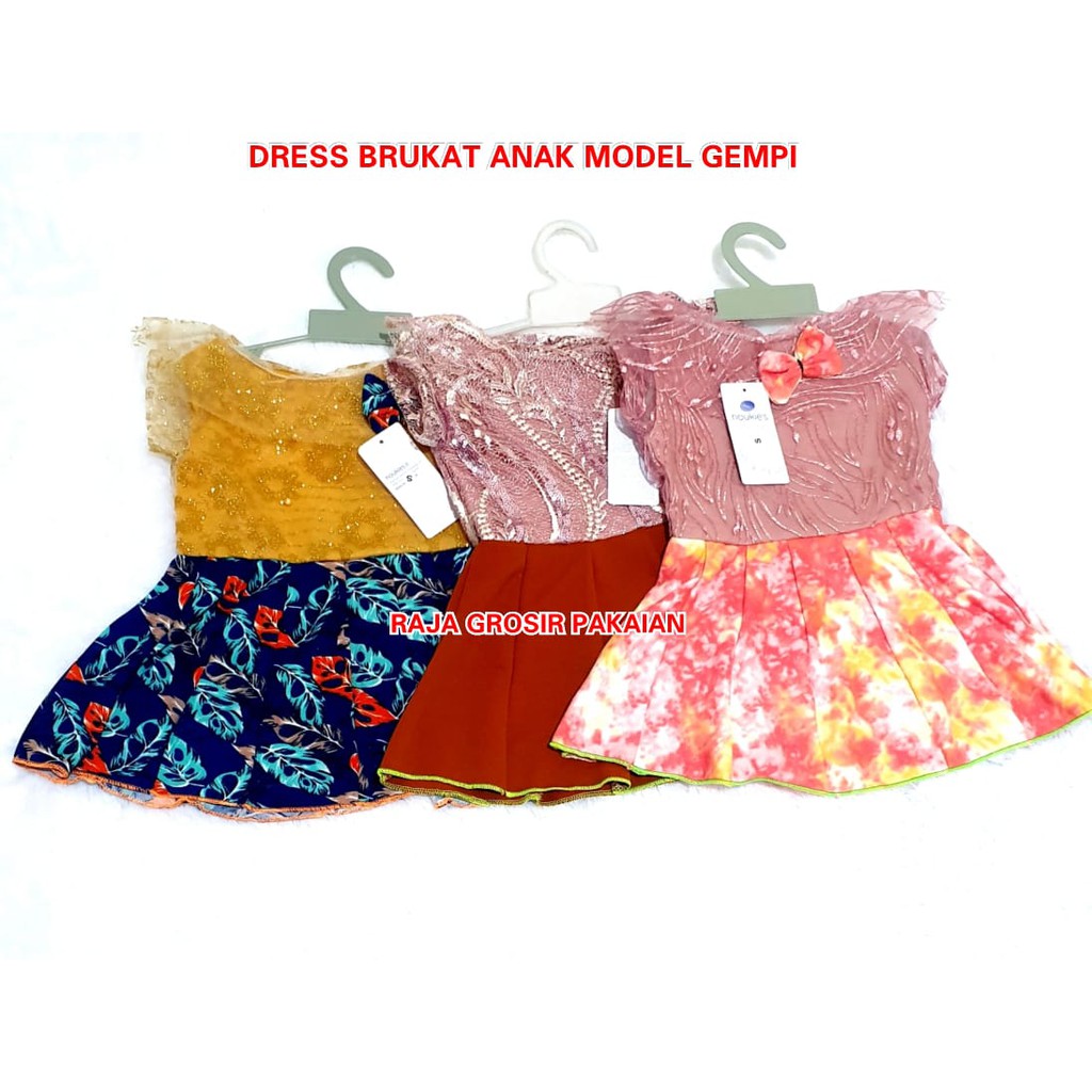 Dress Brukat Anak Model Gempi