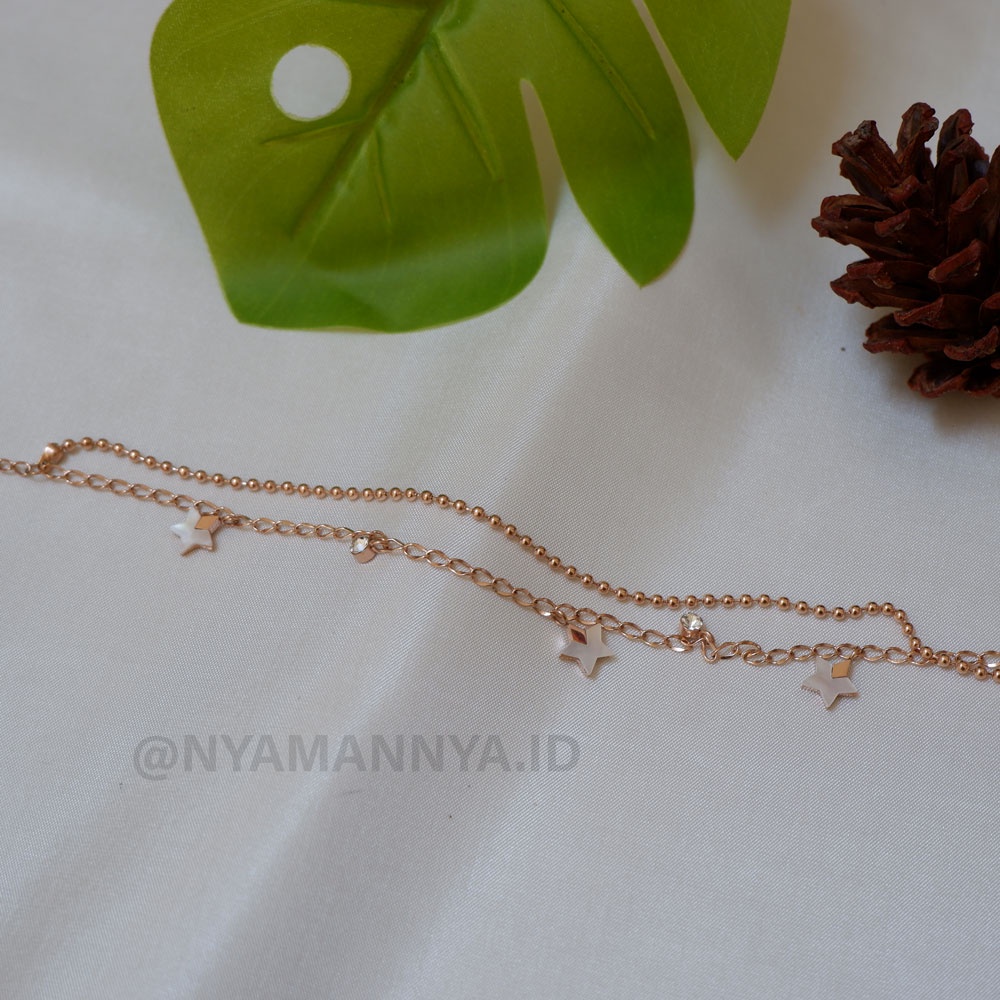 Nyamannya - Gelang Tangan Stainless Wanita Bracelet Titanium Star Crystal