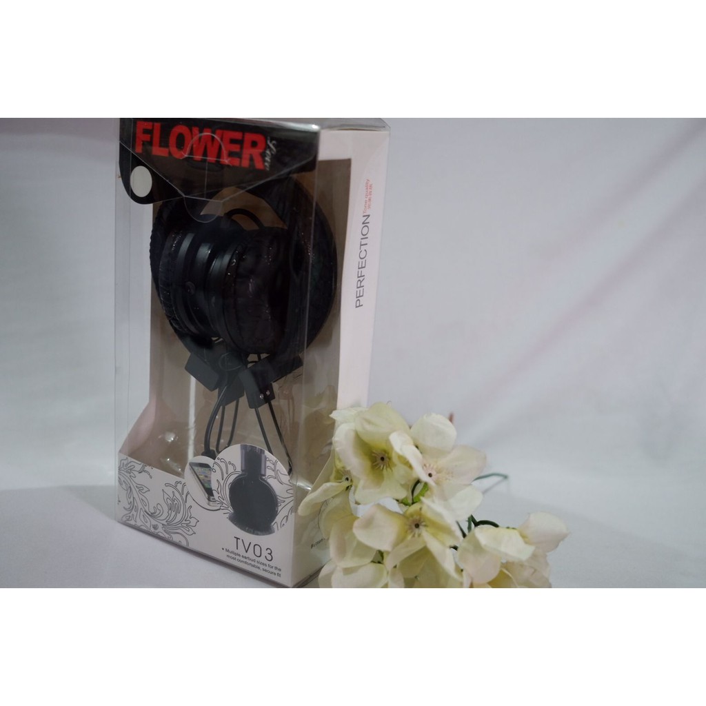 HEADPHONE FLOWER/TV-03/EARPHONE/EXTRA BASS/MURAH