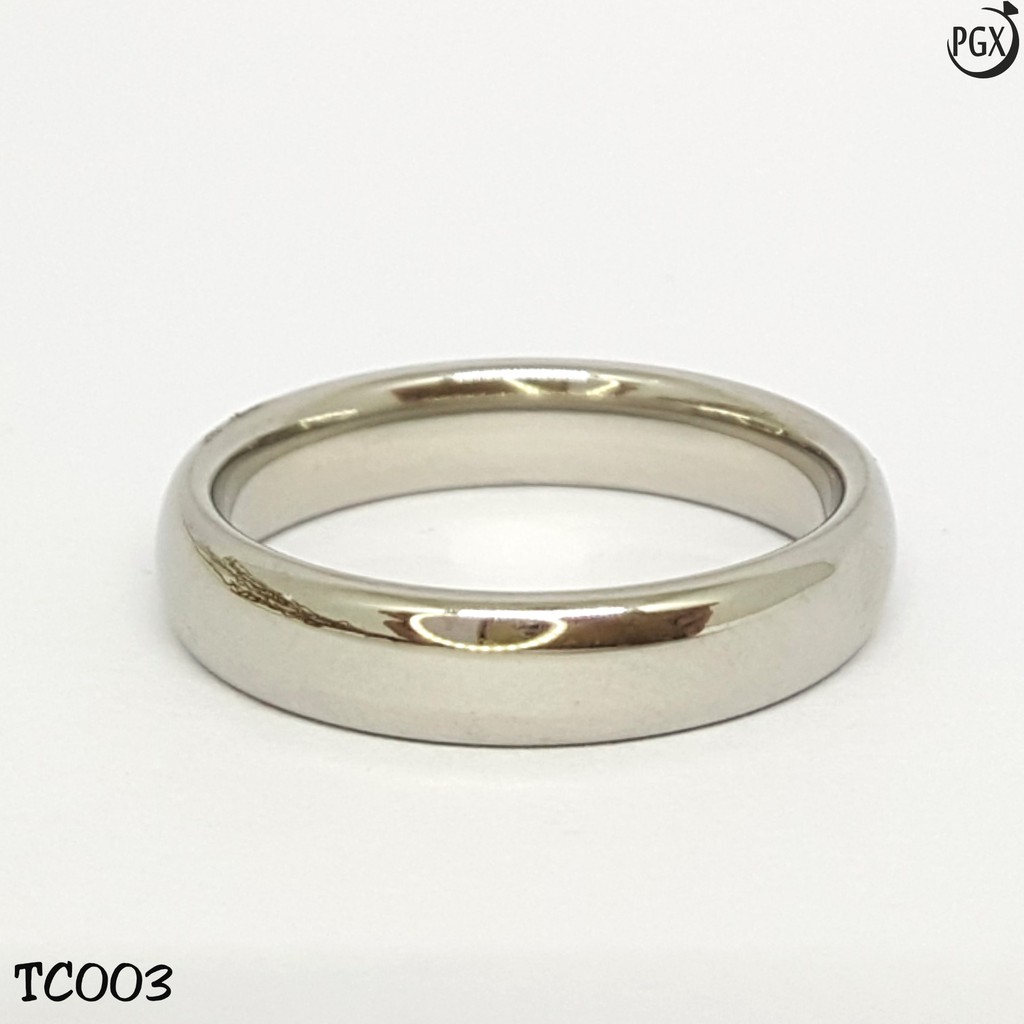 PGX Cincin Titanium Couple Silver Aksesoris Fashion Perhiasan Anti Karat - TC003