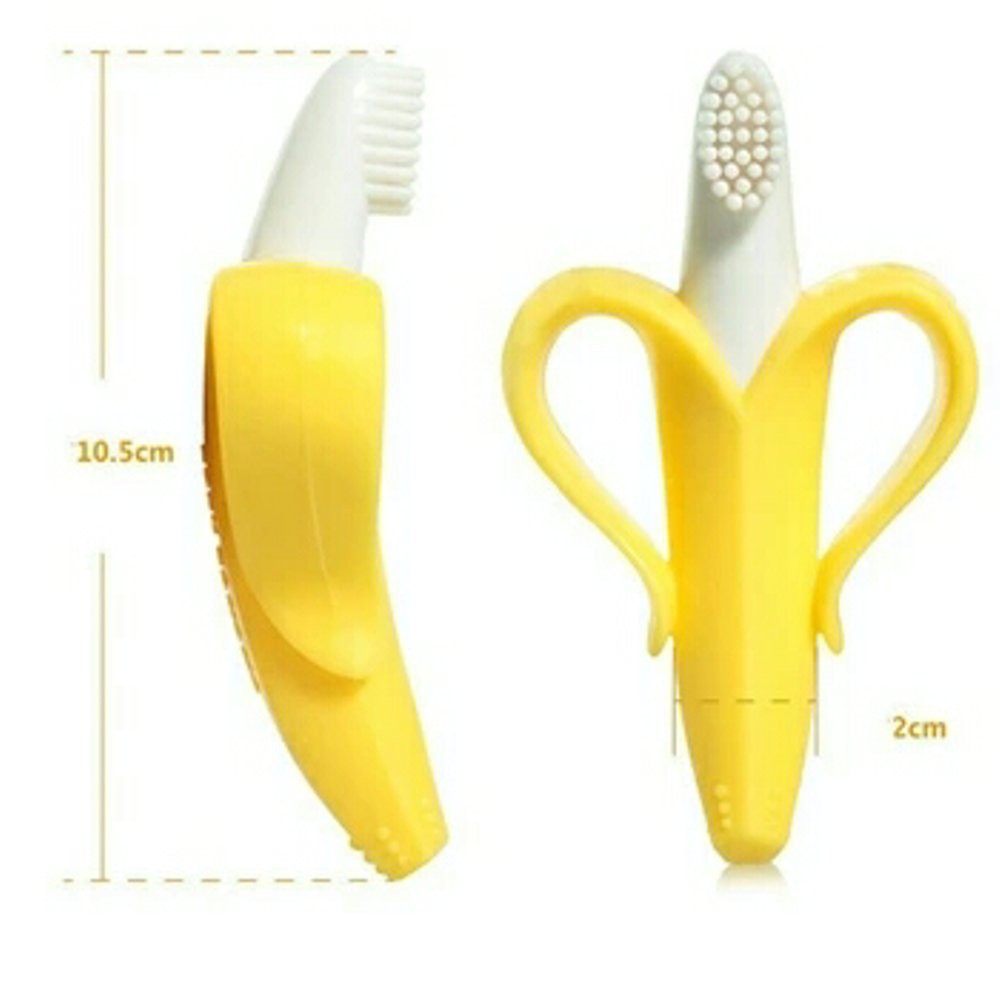 Promo !! Banana TEETHER- Reliable Sikat lidah silicone gigitan bayi pisang silikon - mainan gigitan baby SNI