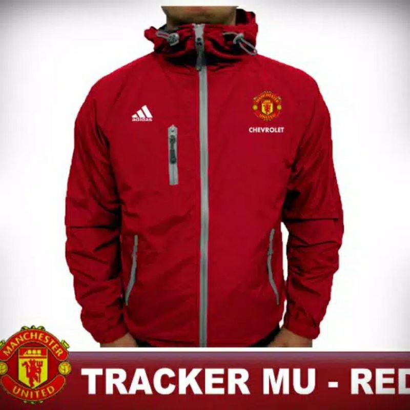 Jaket hodiee red logo mu