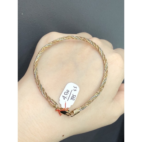Gelang choker 3 warna emas asli 375/8K