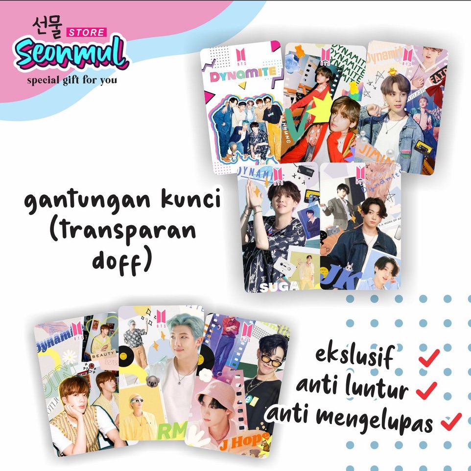 TERBAIK!!! GANTUNGAN KUNCI BTS DYNAMITE / KEYCHAIN BTS DYNAMITE / KEYCHAIN TRANSPARANT BTS / GANTUNGAN KUNCI TRANSPARAN BTS