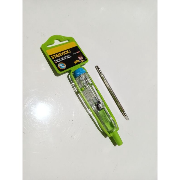 Obeng Tespen Stamvick Bolak Balik Kecil / Obeng Tespen Listrik min plus / Tespen kembang min