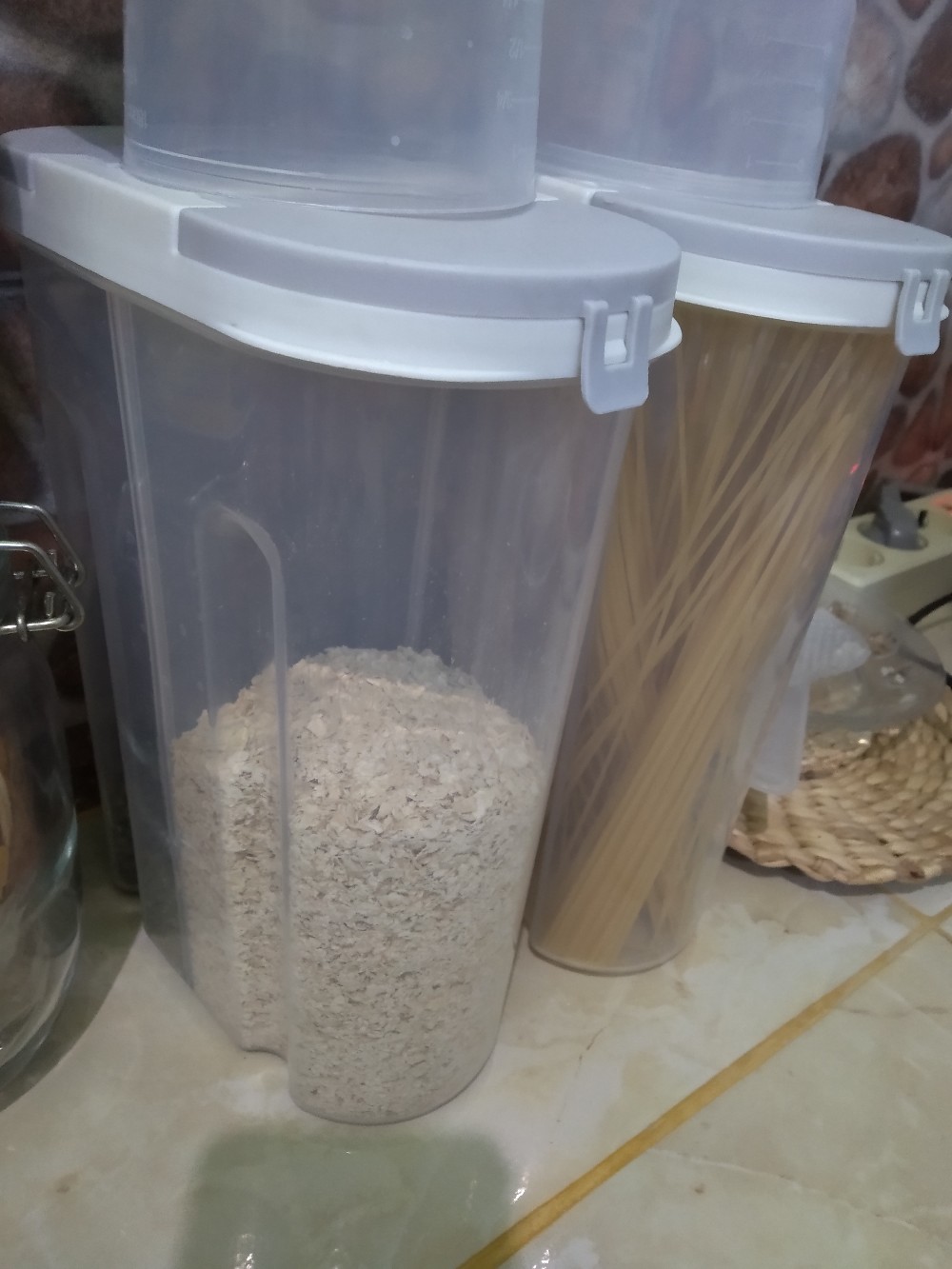 Hc Toples Tempat Penyimpanan Makanan Storage Jar Cereal Kontainer Penyimpanan Makanan 2 In 1