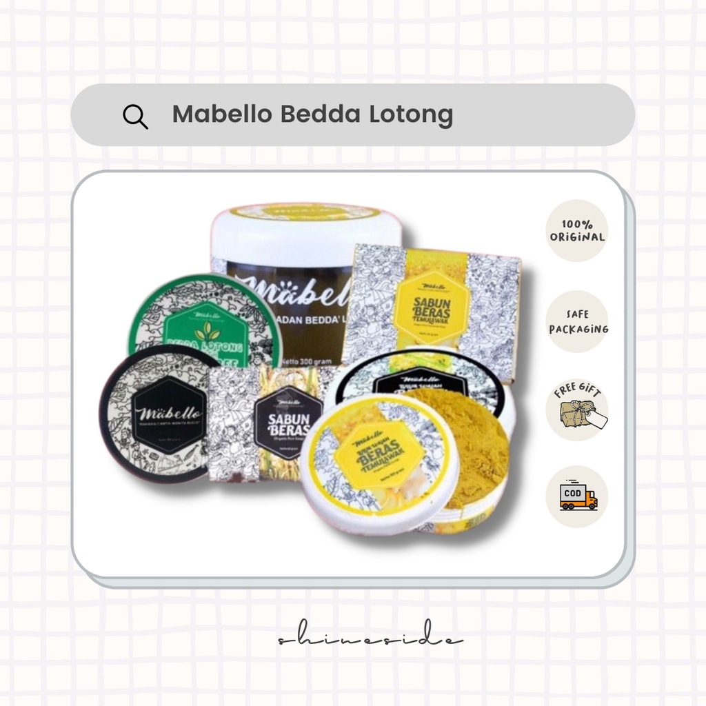 [READY] LULUR MASKER MABELLO BEDDA LOTONG ORIGINAL 100% MABELLO INDONESIA LULUR HITAM BEDAK LOTONG S