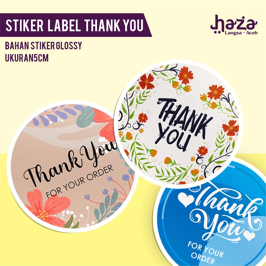 Stiker label Thank you bulat 5cm (Aceh)