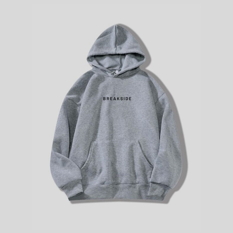 HOODIE BREAKSIDE GREY PRIA WANITA MOTIF SIMPLE -HOODIE BANDUNG PRIA ABU-ABU -HOODIE BANDUNG ORIGINAL PRIA-ORIGINAL BREAKSIDE PREMIUM QUALITY