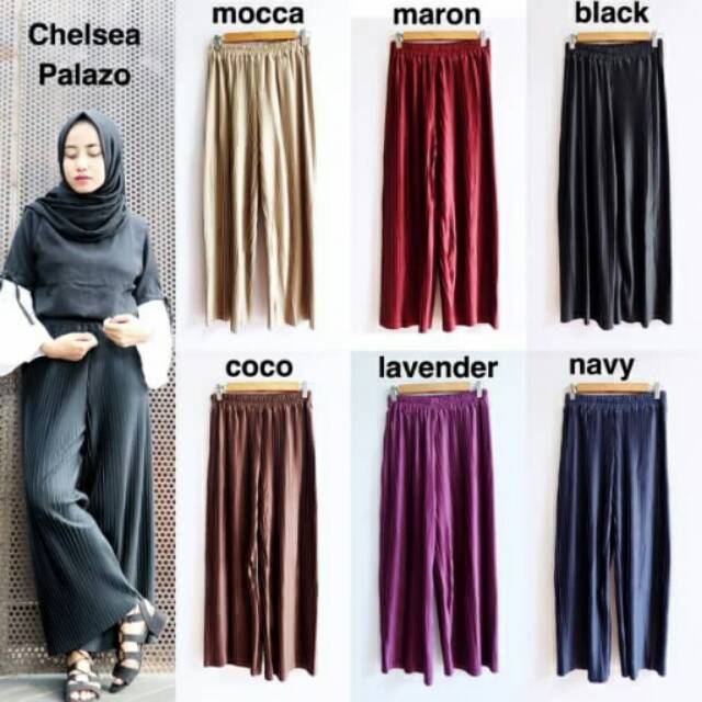 Chelsea Pallazo kulot plisket Shopee Indonesia Chelsea Pallazo kulot plisket Shopee Indonesia