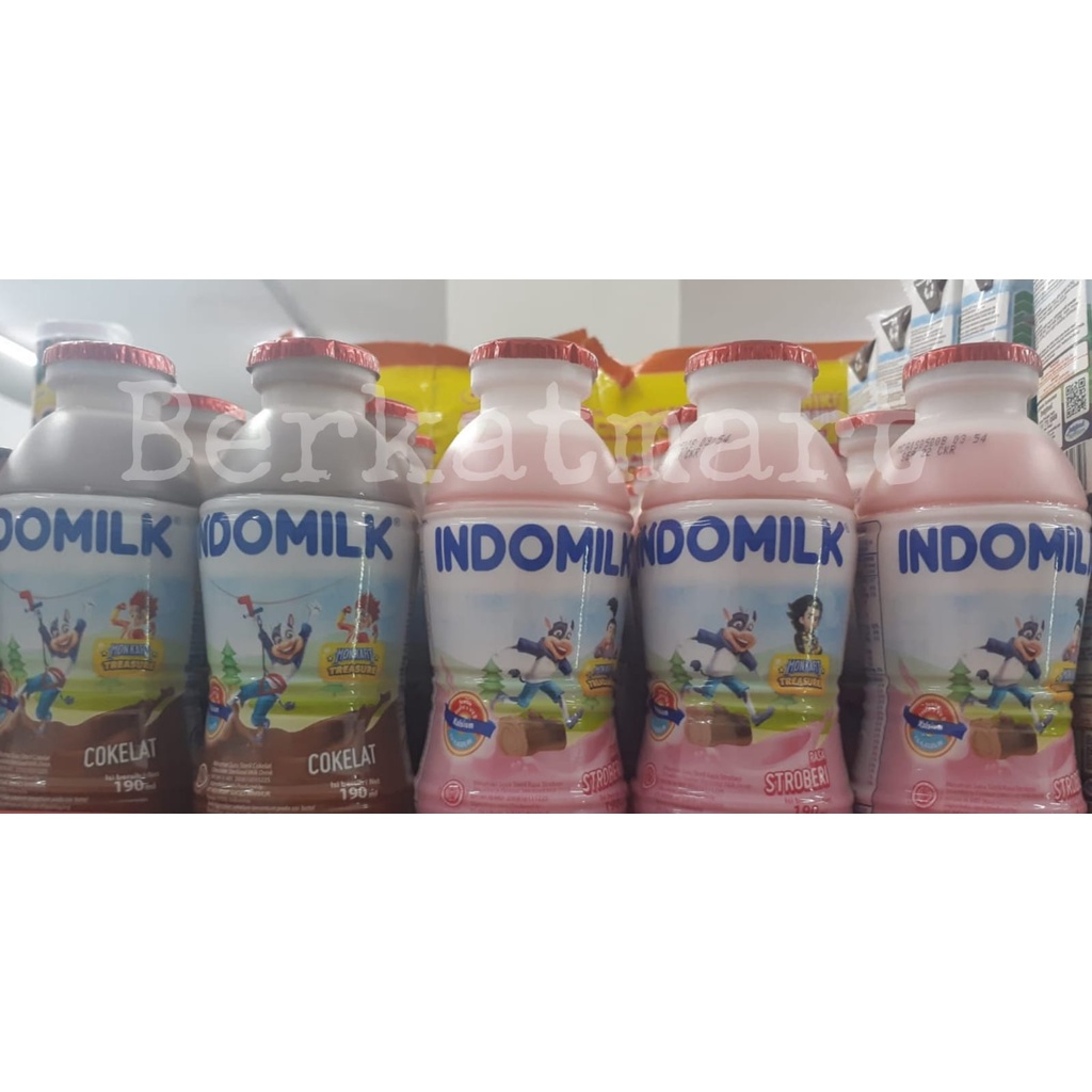 SUSU INDOMILK BOTOL 190ML SUSU SEGAR COKLAT STRAWBERRY