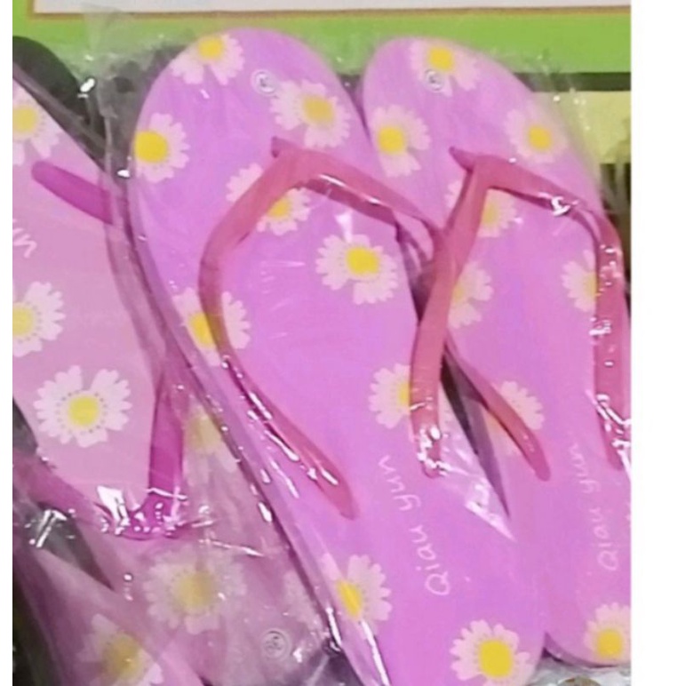 Sandal jepit wanita gambar bunga