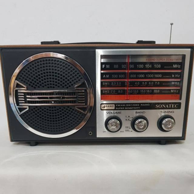 Radio jumbo chas klasik vintage Sonatec 8288 AM-FM PRI 8288UAR 8288 UAR model klasik seperti kayu US