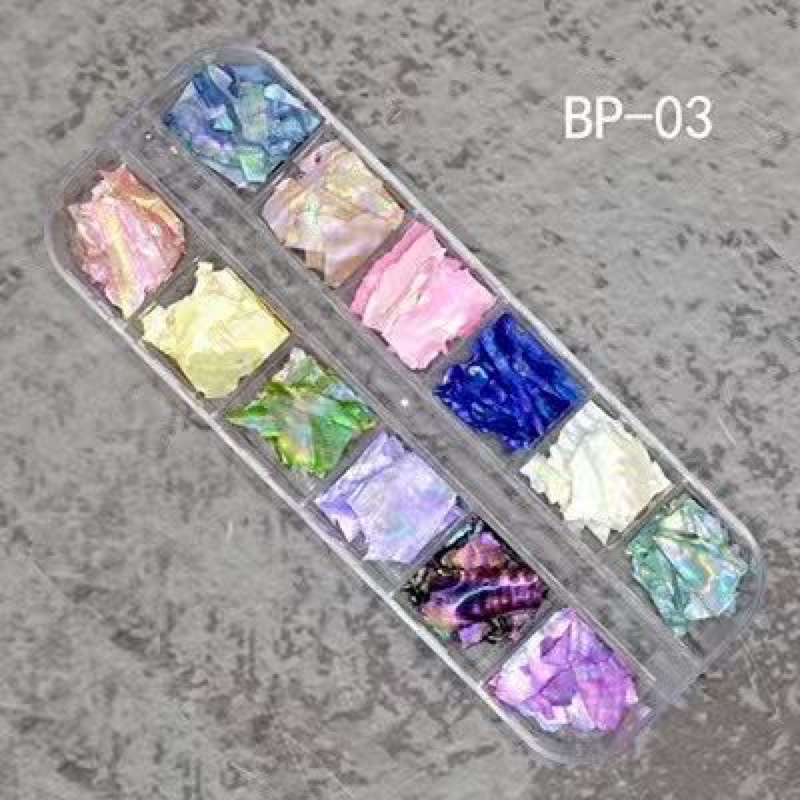 1SET SEA SHELL CHRUSHED STONE NAIL ART JAPAN NAILS / HIASAN PECAHAN KERANG KUKU GAYA JEPANG