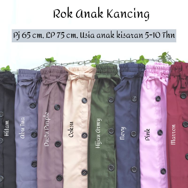 ROK PANJANG ANAK 4-8THN || ROK ANAK KANCING