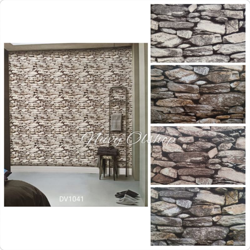 WALLPAPER DINDING BATU ALAM / WALLPAPER BATU ALAM BAHAN VINYL
