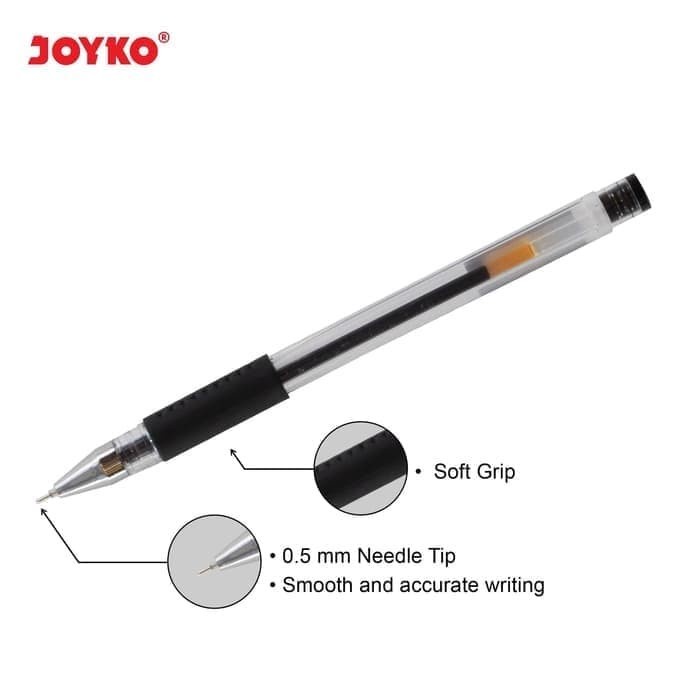 

TULIS-ALAT- PULPEN GEL JOYKO JK-100NT BLACK 0.5 MM (12PCS) -ALAT-TULIS.