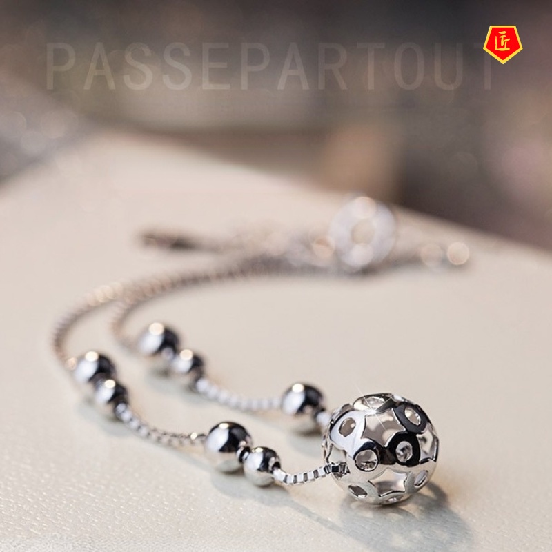 [Ready Stock]Women's Lucky Beads Silver Bracelet