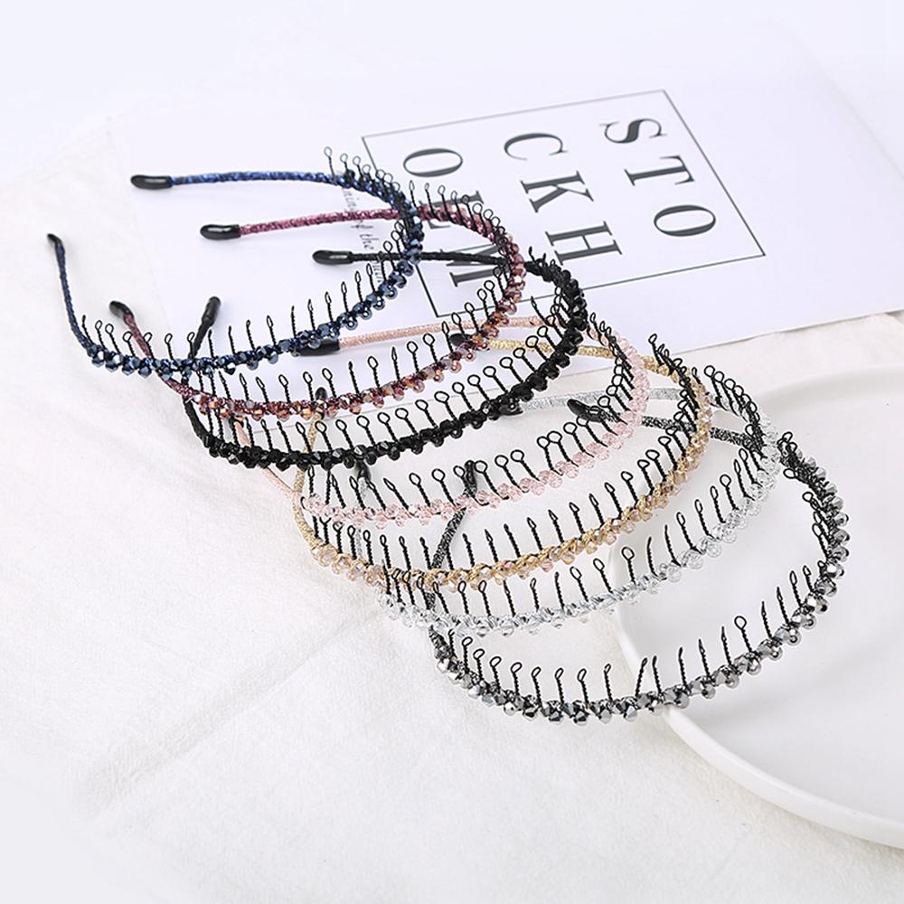 Agustinina Bando Manik-Manik Kristal Manis Buatan Tangan Fashion Multicolor Gadis Dengan Gigi Hair Band