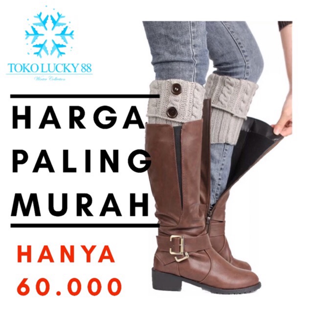 IMPORT Leg warmer kancing penghangat kaki rajut Wool Hangat anti angin dingin