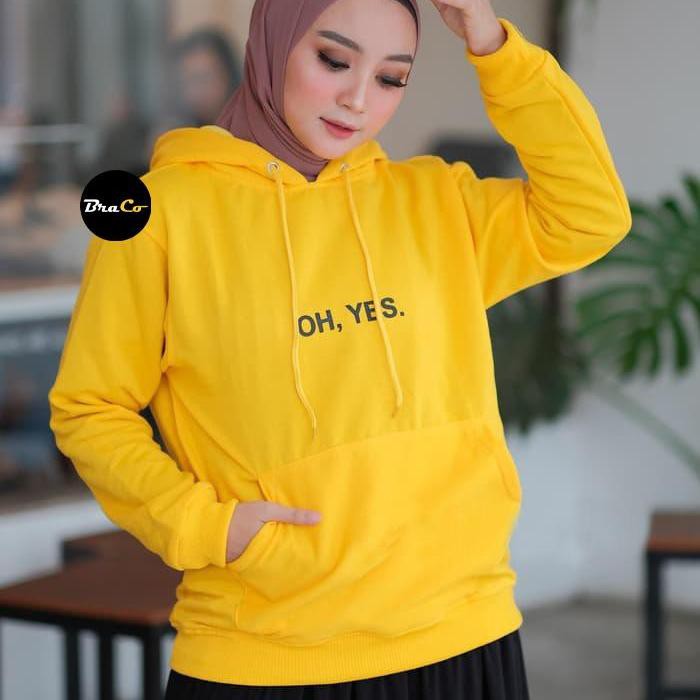 Oh Yes Hoodie Hoodie Sweater Pria Dan Wanita