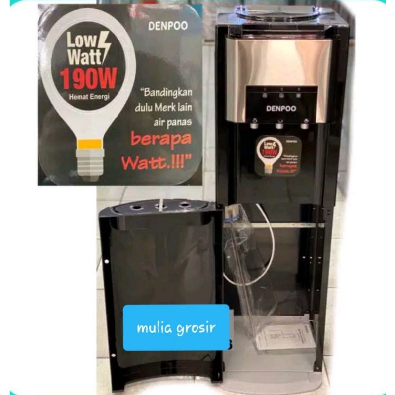 DISPENSER DENPOO DENPO GALON BAWAH PANAS DINGIN HOT &amp; COOL DDB 49 GARANSI RESMI PIPA STAINLEES