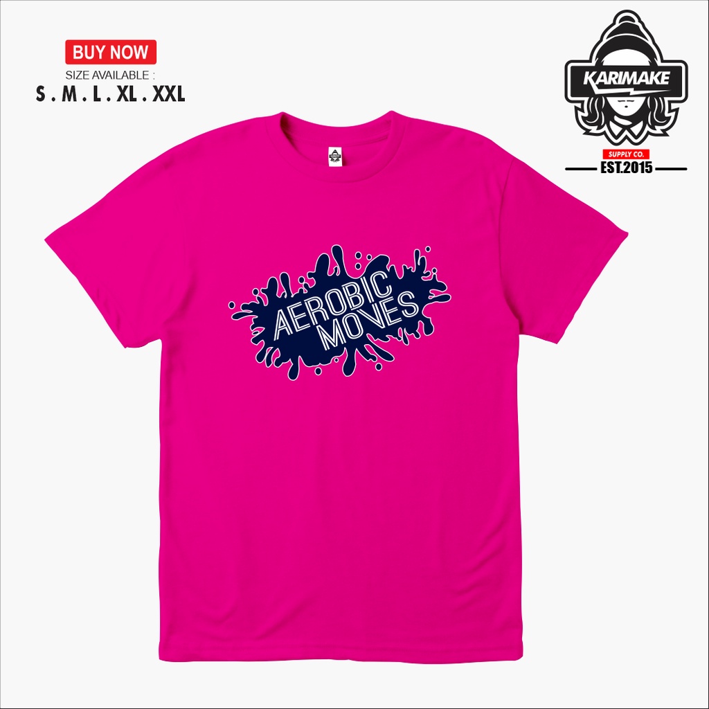 Kaos Baju AEROBIC MOVES Senam Zumba Olahraga Kaos Sport -