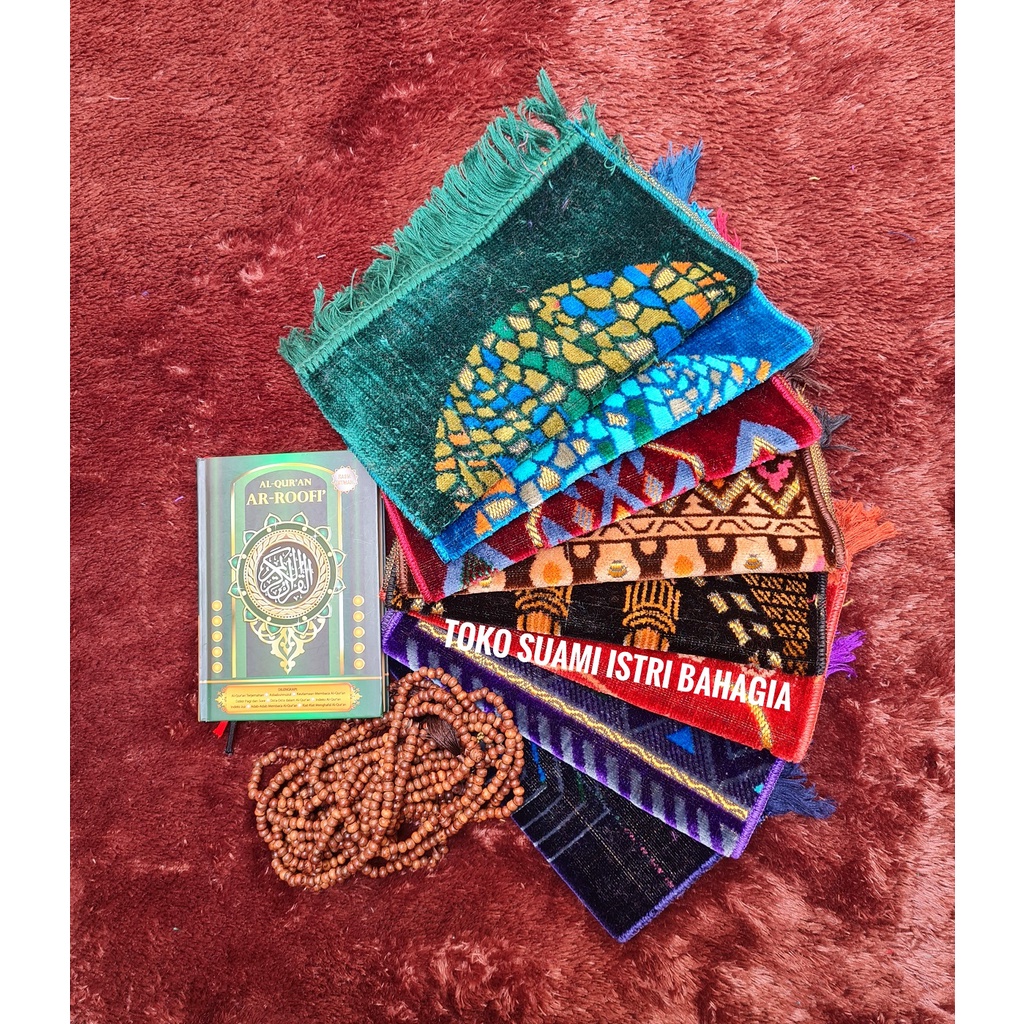 Sajadah Travel Muka Dhodia Grade B 35 x 60 Cm Polos Motif Turki Travel Murah Tebal Velvet Spiegel