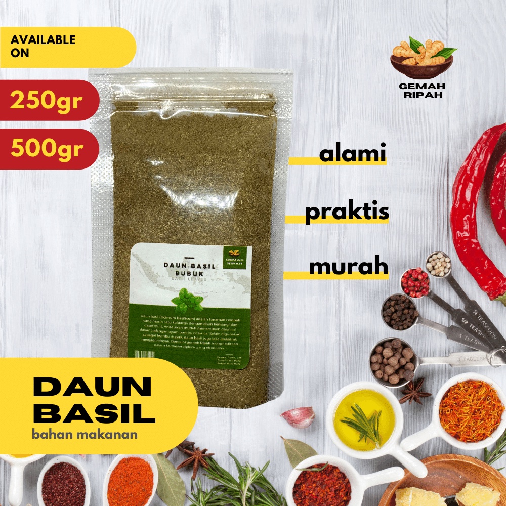 

Daun Basil Selasih Bubuk 250gram 500gram 1kgDaun Basil Kering Basil Bubuk Daun Kemangi Kering Salad Dressing Marinasi Saos Tomat Italian HerbsBumbu Instant Daun Mint Bumbu Pasta Bumbu Masak Instan Obat Kolesterol Aromaterapi Organik