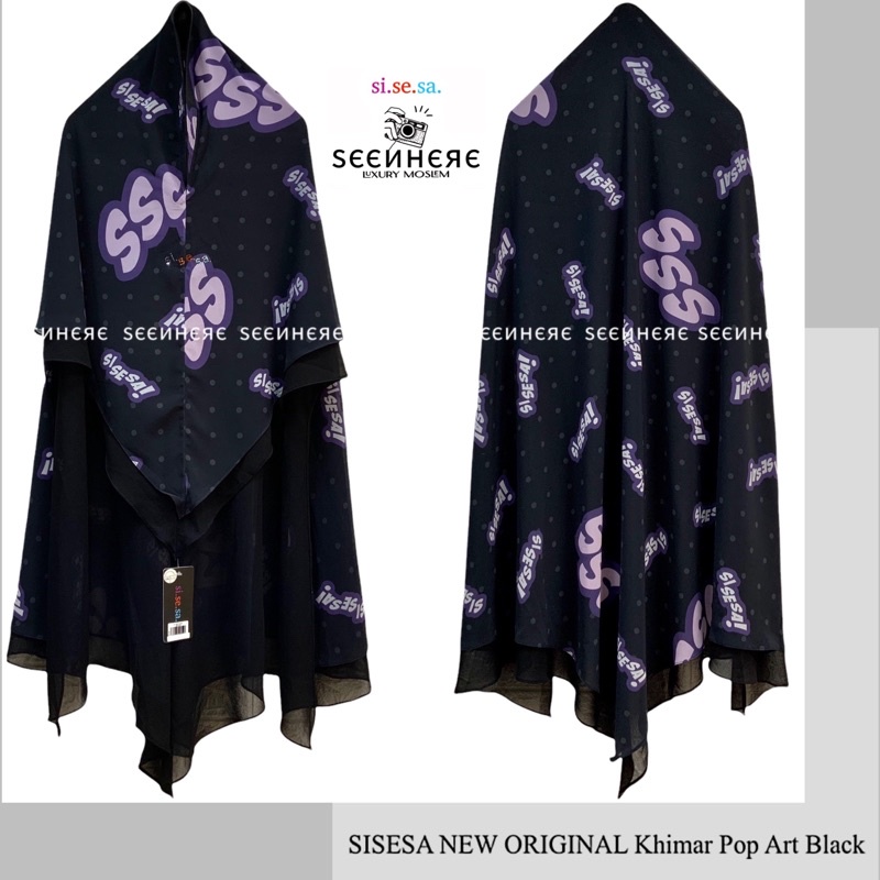 SISESA NEW ORIGINAL GUARANTEED - Khimar Pop Art Black