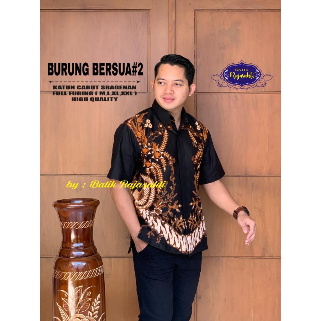 BURUNG BERSUA RAJASAKTI KEMEJA BATIK SOLO PRIA LENGAN PANJANG LAPIS FURING ATASAN BATIK PREMIUM MODERN KATUN HALUS BAHUWIRYA  BANAMITRA BANAMITRA PUTIH BANGSAWAN BAYU PUTRA BERLIAN BIRU BHARATAYUDA BIMASENA BIRENDRA BIRU INDAH BRAHMAKERTA BRAHMAKERTA