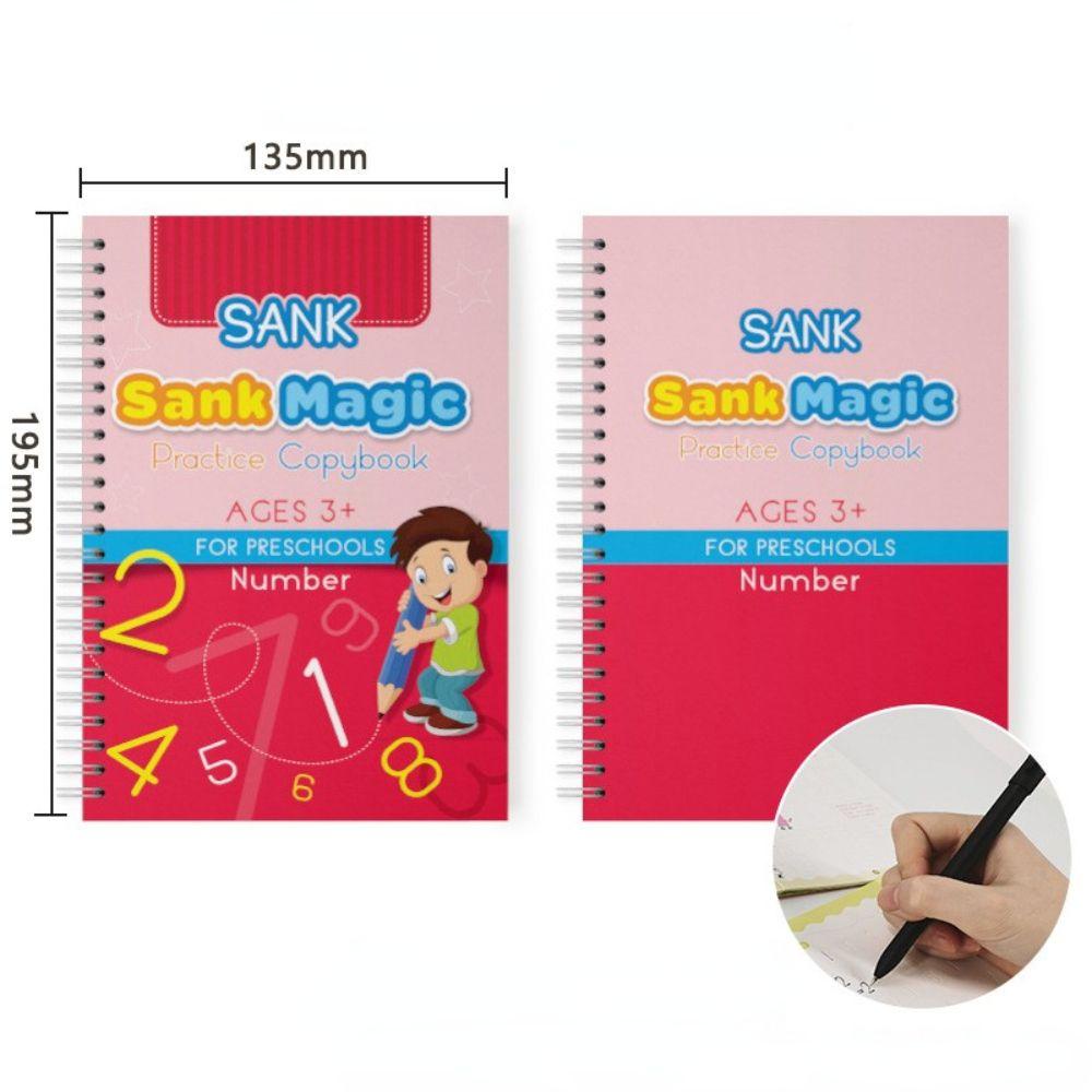 Mxbeauty Buku Latihan Kaligrafi Reusable Kids Enlightenment Digital Math 3D Buku Latihan