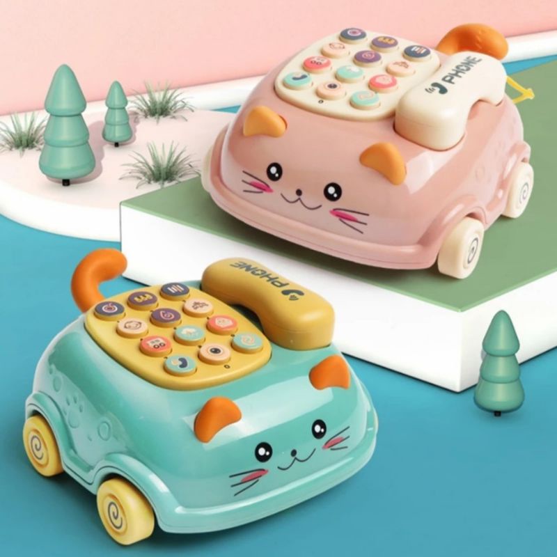 baby pull telephone toys mainan telepon bayi