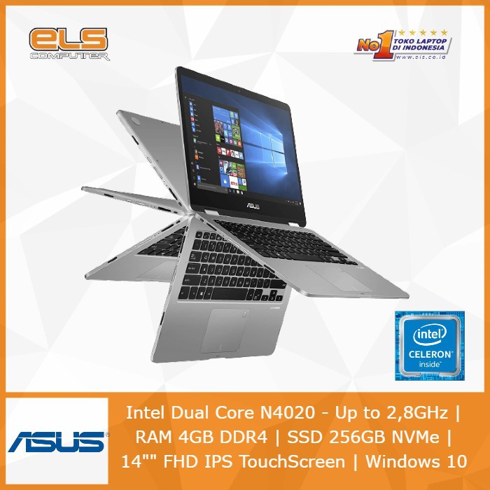 Asus VivoBook Flip TP401MA-VIPS421 Touch 360â° - Grey