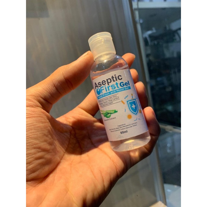 Hand Sanitizer Gel ASEPTIC FIRST berizin BPOM HANDSANITIZER 60ml