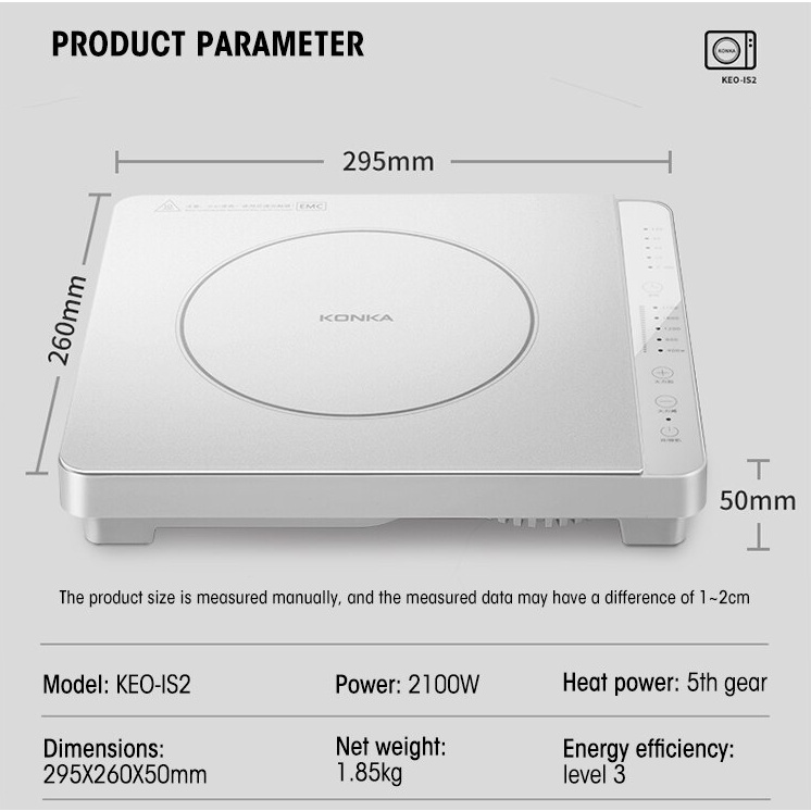 Konka KEO-IS2 Electric Magnetic Induction Coocker EMC Kompor Listrik