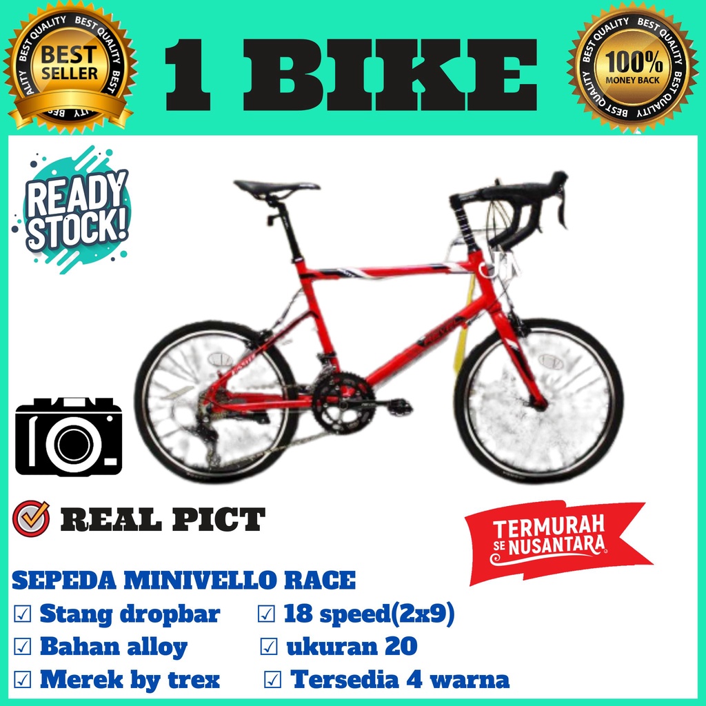 sepeda balap minivelo 20 trex revel ignite race dropbar 18 speed