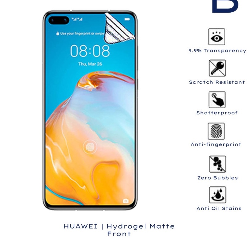 HUAWEI P30 P30 LITE P30 PRO P40 P40 PRO P40 PRO+ ANTI GORES HYDROGEL MATTE FULLSET DEPAN DAN BELAKANG SCREEN GUARD DAN PELINDUNG BELAKANG ANTI JAMUR SKIN GARSKIN P 40 PLUS