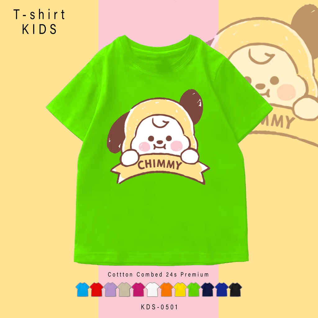 KDS0501 BT21 CUTE NAME / KAOS ANAK-ANAK / BAJU KIDS / BAHAN COMBED 24S PREMIUM