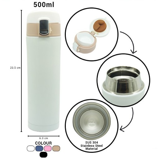 B89 Termos Air Stainless Steel 500 ml Vacuum Cup Travel