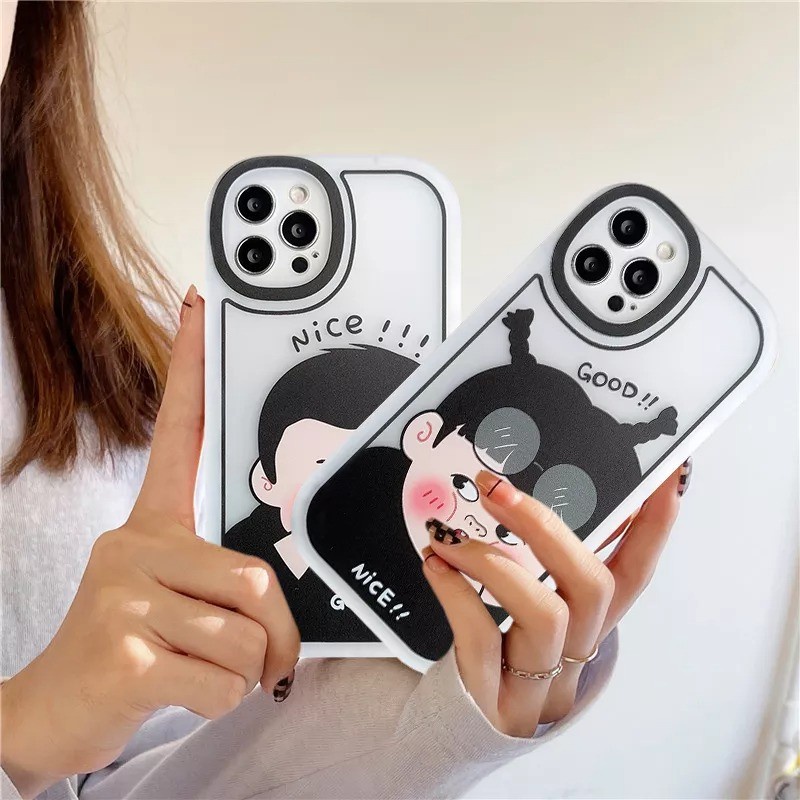 Case iPhone XR Xs Max 13 13 Pro Casing Good Nice Little Boy And Girl Silicon Transparant Premium