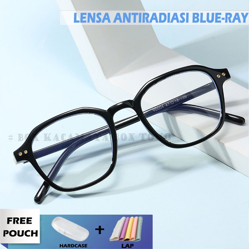 Kacamata Dewasa Kotak Antiradiasi Blueray Photocromic Fashion Pria dan Wanita Korean Style FA0004