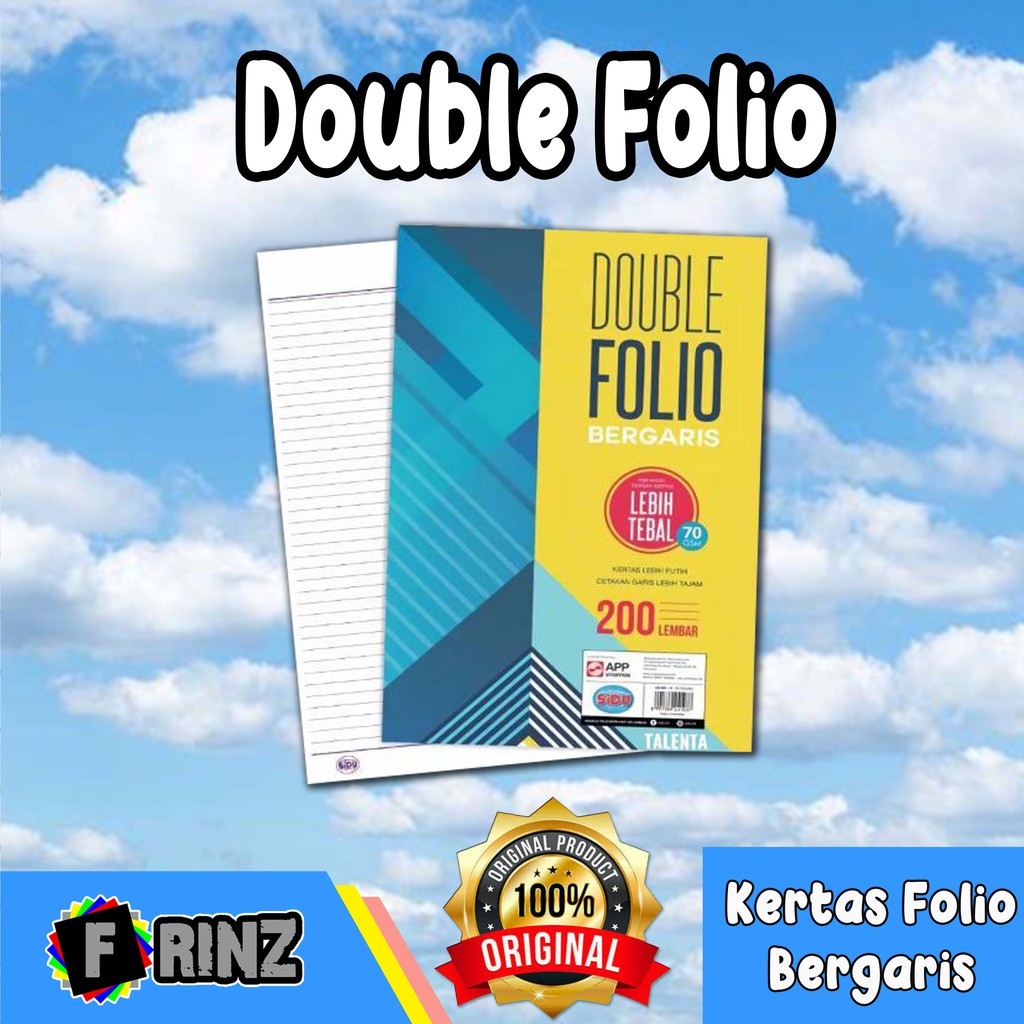 

ATK ~ ( PER PAK ) Kertas Double Folio Bergaris / Kertas Polio Garis isi 100 dan 200